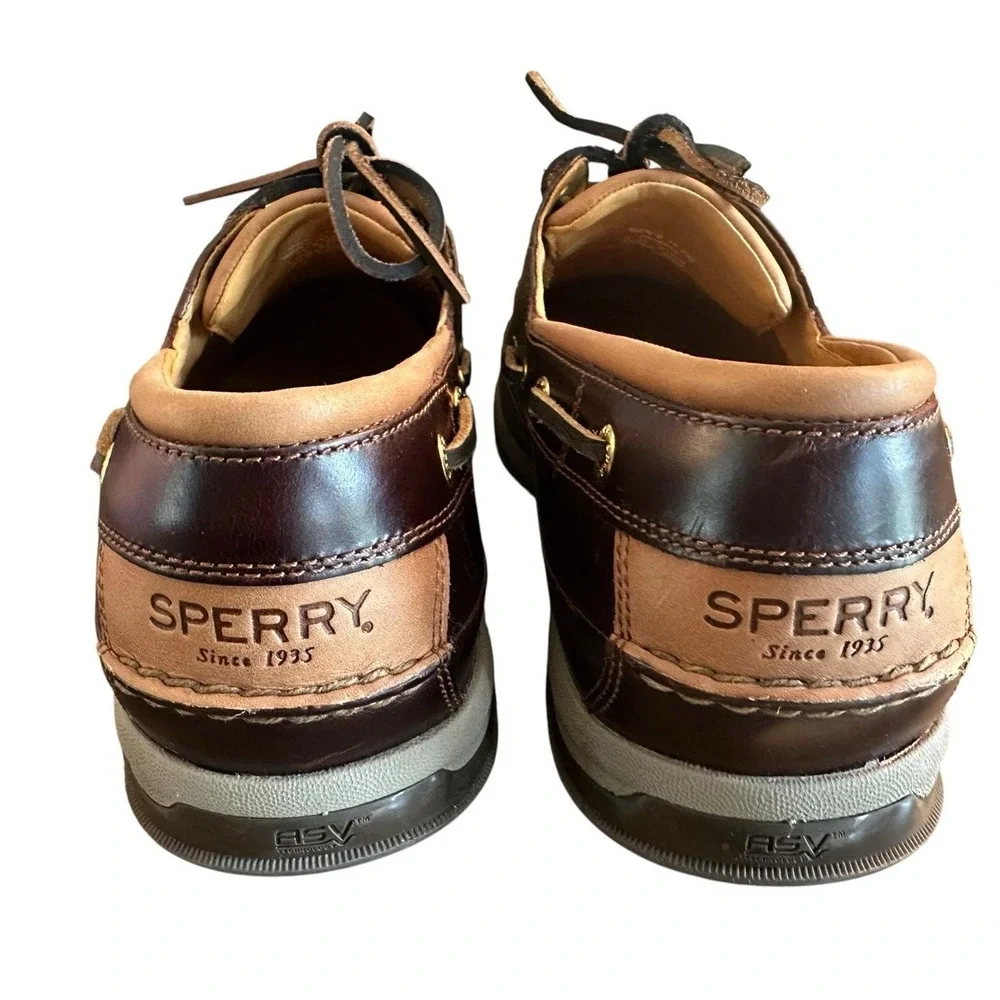 Sperry Mens Gold Cup Amaretto Leather Boat Shoes 0579052‎ Sz 11.5 Wide